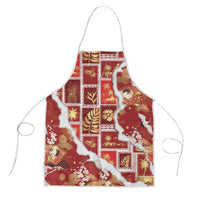 Hawaii Japanese Culture Red Apron Spring Cranes Aloha Pattern LT01 Red - Polynesian Pride