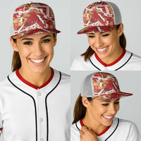 Hawaii Japanese Culture Red Baseball Net Cap Spring Cranes Aloha Pattern LT01 - Polynesian Pride