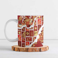 Hawaii Japanese Culture Red Ceramic Mug Spring Cranes Aloha Pattern LT01 Red - Polynesian Pride