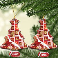 Hawaii Japanese Culture Red Ceramic Ornament Spring Cranes Aloha Pattern LT01 Christmas Tree Red - Polynesian Pride