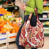 Hawaii Japanese Culture Red Grocery Bag Spring Cranes Aloha Pattern LT01 - Polynesian Pride
