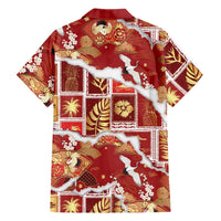 Hawaii Japanese Culture Red Hawaiian Shirt Spring Cranes Aloha Pattern LT01 - Polynesian Pride