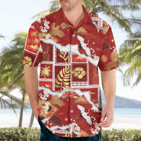Hawaii Japanese Culture Red Hawaiian Shirt Spring Cranes Aloha Pattern LT01 - Polynesian Pride