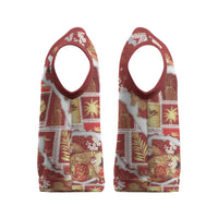 Hawaii Japanese Culture Red Christmas Knitted V-Neck Vest Spring Cranes Aloha Pattern LT01 - Polynesian Pride