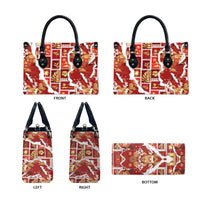 Hawaii Japanese Culture Red Leather Bag Spring Cranes Aloha Pattern LT01 - Polynesian Pride