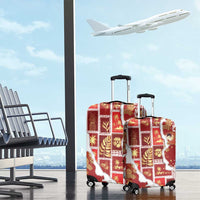 Hawaii Japanese Culture Red Luggage Cover Spring Cranes Aloha Pattern LT01 - Polynesian Pride