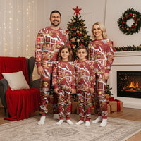 Hawaii Japanese Culture Red Christmas Pajama Set Spring Cranes Aloha Pattern LT01 - Polynesian Pride