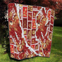 Hawaii Japanese Culture Red Quilt Spring Cranes Aloha Pattern LT01 - Polynesian Pride