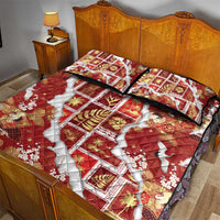 Hawaii Japanese Culture Red Quilt Bed Set Spring Cranes Aloha Pattern LT01 - Polynesian Pride
