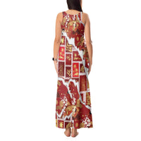 Hawaii Japanese Culture Red Tank Maxi Dress Spring Cranes Aloha Pattern LT01 - Polynesian Pride