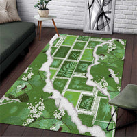 Hawaii Japanese Culture Sage Green Area Rug Spring Cranes Aloha Pattern LT01 Sage - Polynesian Pride