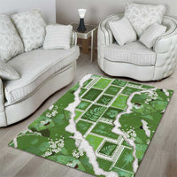 Hawaii Japanese Culture Sage Green Area Rug Spring Cranes Aloha Pattern LT01 - Polynesian Pride