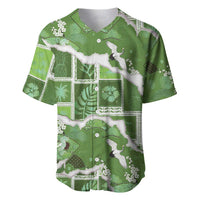 Hawaii Japanese Culture Sage Green Baseball Jersey Spring Cranes Aloha Pattern LT01 Sage - Polynesian Pride