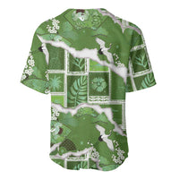 Hawaii Japanese Culture Sage Green Baseball Jersey Spring Cranes Aloha Pattern LT01 - Polynesian Pride