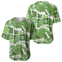 Hawaii Japanese Culture Sage Green Baseball Jersey Spring Cranes Aloha Pattern LT01 - Polynesian Pride