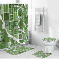 Hawaii Japanese Culture Sage Green Bathroom Set Spring Cranes Aloha Pattern LT01 Bathroom Set (4 pcs) Sage - Polynesian Pride