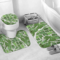 Hawaii Japanese Culture Sage Green Bathroom Set Spring Cranes Aloha Pattern LT01 Mat Set Only (3 pcs) One Size Sage - Polynesian Pride