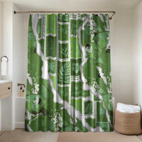 Hawaii Japanese Culture Sage Green Bathroom Set Spring Cranes Aloha Pattern LT01 Shower Curtain Only Sage - Polynesian Pride