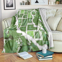 Hawaii Japanese Culture Sage Green Blanket Spring Cranes Aloha Pattern LT01 Sage - Polynesian Pride