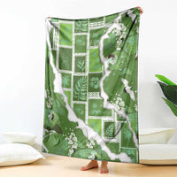 Hawaii Japanese Culture Sage Green Blanket Spring Cranes Aloha Pattern LT01 - Polynesian Pride