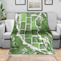 Hawaii Japanese Culture Sage Green Blanket Spring Cranes Aloha Pattern LT01 - Polynesian Pride