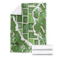 Hawaii Japanese Culture Sage Green Blanket Spring Cranes Aloha Pattern LT01 - Polynesian Pride
