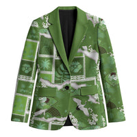 Hawaii Japanese Culture Sage Green Blazer Spring Cranes Aloha Pattern LT01 Unisex Sage - Polynesian Pride