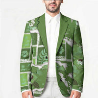 Hawaii Japanese Culture Sage Green Blazer Spring Cranes Aloha Pattern LT01 - Polynesian Pride