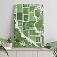 Hawaii Japanese Culture Sage Green Canvas Wall Art Spring Cranes Aloha Pattern LT01 - Polynesian Pride