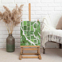 Hawaii Japanese Culture Sage Green Canvas Wall Art Spring Cranes Aloha Pattern LT01 - Polynesian Pride