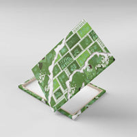 Hawaii Japanese Culture Sage Green Canvas Wall Art Spring Cranes Aloha Pattern LT01 With Frame Sage - Polynesian Pride