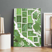Hawaii Japanese Culture Sage Green Canvas Wall Art Spring Cranes Aloha Pattern LT01 - Polynesian Pride