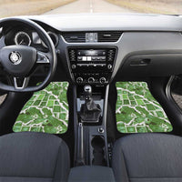 Hawaii Japanese Culture Sage Green Car Mats Spring Cranes Aloha Pattern LT01 Set 2pcs - Front Sage - Polynesian Pride