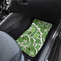 Hawaii Japanese Culture Sage Green Car Mats Spring Cranes Aloha Pattern LT01 - Polynesian Pride