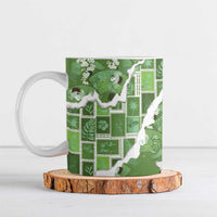Hawaii Japanese Culture Sage Green Ceramic Mug Spring Cranes Aloha Pattern LT01 Sage - Polynesian Pride
