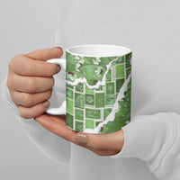 Hawaii Japanese Culture Sage Green Ceramic Mug Spring Cranes Aloha Pattern LT01 - Polynesian Pride