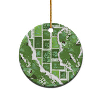 Hawaii Japanese Culture Sage Green Ceramic Ornament Spring Cranes Aloha Pattern LT01 - Polynesian Pride