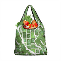 Hawaii Japanese Culture Sage Green Grocery Bag Spring Cranes Aloha Pattern LT01 1-pack One Size Sage - Polynesian Pride