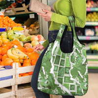 Hawaii Japanese Culture Sage Green Grocery Bag Spring Cranes Aloha Pattern LT01 - Polynesian Pride