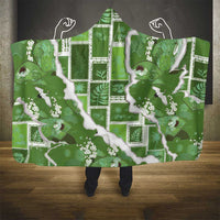 Hawaii Japanese Culture Sage Green Hooded Blanket Spring Cranes Aloha Pattern LT01 - Polynesian Pride