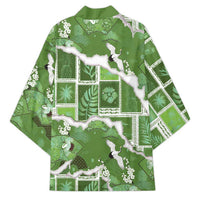 Hawaii Japanese Culture Sage Green Kimono Spring Cranes Aloha Pattern LT01 - Polynesian Pride