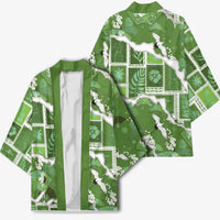 Hawaii Japanese Culture Sage Green Kimono Spring Cranes Aloha Pattern LT01 - Polynesian Pride