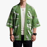 Hawaii Japanese Culture Sage Green Kimono Spring Cranes Aloha Pattern LT01 - Polynesian Pride