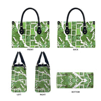 Hawaii Japanese Culture Sage Green Leather Bag Spring Cranes Aloha Pattern LT01 - Polynesian Pride