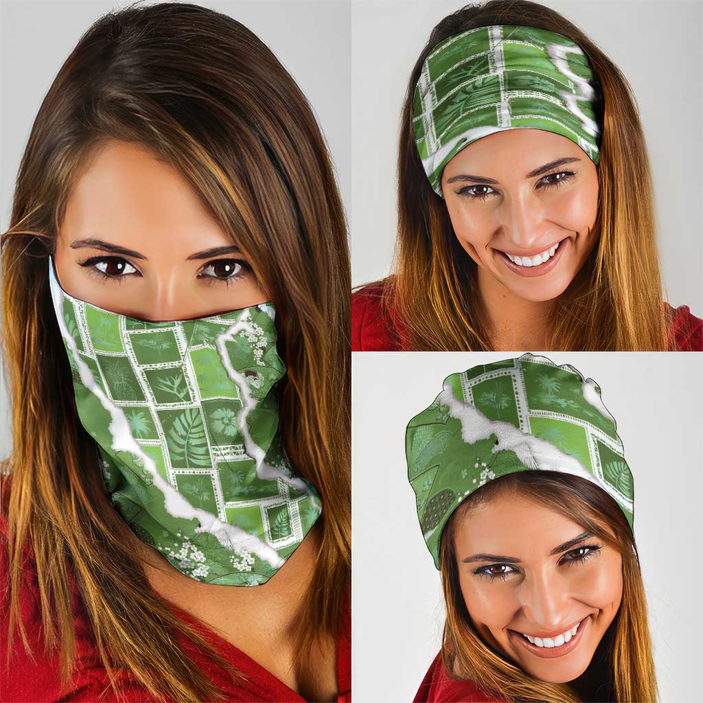 Hawaii Japanese Culture Sage Green Neck Gaiter Spring Cranes Aloha Pattern LT01 - Polynesian Pride