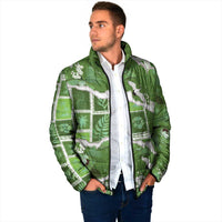 Hawaii Japanese Culture Sage Green Padded Jacket Spring Cranes Aloha Pattern LT01 - Polynesian Pride