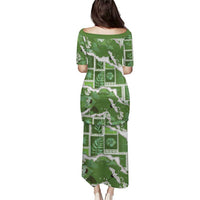 Hawaii Japanese Culture Sage Green Puletasi Spring Cranes Aloha Pattern LT01 - Polynesian Pride