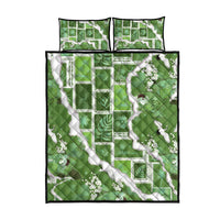 Hawaii Japanese Culture Sage Green Quilt Bed Set Spring Cranes Aloha Pattern LT01 - Polynesian Pride