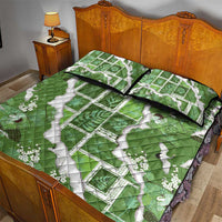 Hawaii Japanese Culture Sage Green Quilt Bed Set Spring Cranes Aloha Pattern LT01 - Polynesian Pride