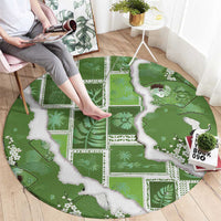 Hawaii Japanese Culture Sage Green Round Carpet Spring Cranes Aloha Pattern LT01 - Polynesian Pride